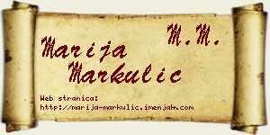 Marija Markulić vizit kartica